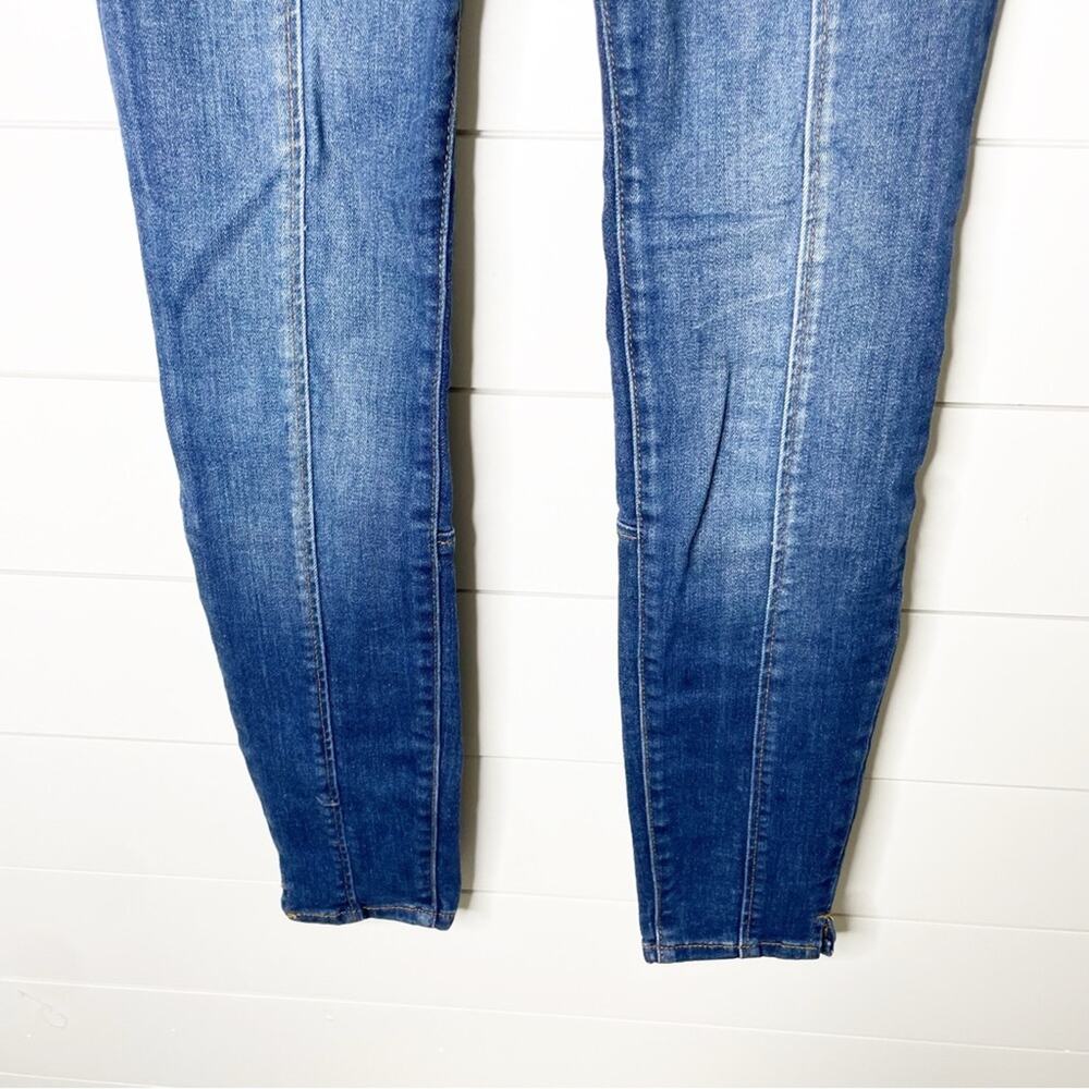 Pilcro High Rise Pinktucked Stretch Skinny Ankle Leggings Dark Wash Size 26 - Picture 4 of 10